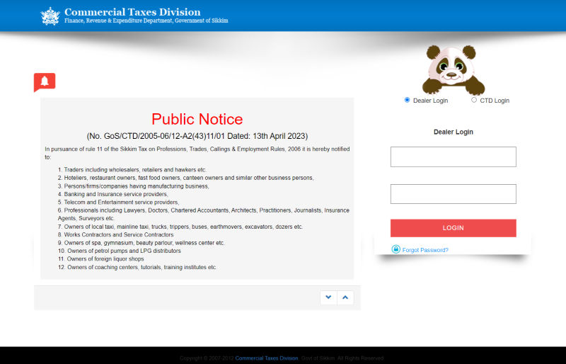 Commercial Tax Division, Sikkim